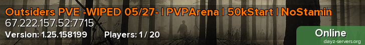 Outsiders PVE -WIPED 20/02- | PVPArena | 50kStart | NoStamin