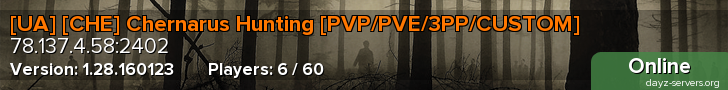 [UA] [CHE] Chernarus Hunting [PVP/PVE/3PP/CUSTOM]