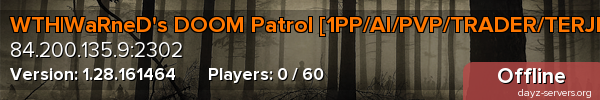 WTH|WaRneD's DOOM Patrol [1PP/AI/PVP/TRADER/TERJE/HELI]