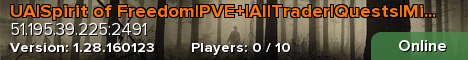 UA|Spirit of Freedom|PVE+|AI|Trader|Quests|Missions
