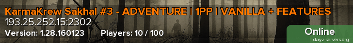 KarmaKrew Sakhal #3 - ADVENTURE | 1PP | VANILLA + FEATURES
