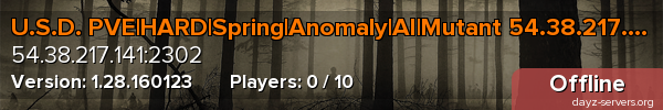 U.S.D. PVE|HARD|Spring|Anomaly|AI|Mutant 54.38.217.141:2302