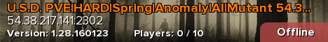 U.S.D. PVE|HARD|Spring|Anomaly|AI|Mutant 54.38.217.141:2302
