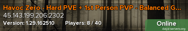 Havoc Zero - Hard PVE + 1st Person PVP - Balanced Gameplay -