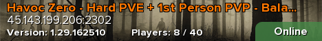 Havoc Zero - Hard PVE + 1st Person PVP - Balanced Gameplay -