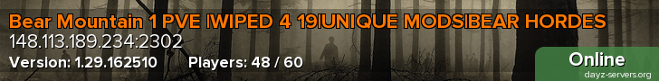 Bear Mountain 1 PVE |WIPED 4 19|UNIQUE MODS|BEAR HORDES