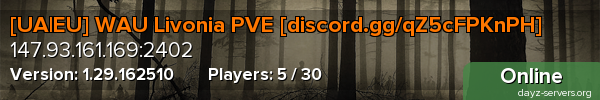 [UA|EU] WAU Livonia PVE [discord.gg/qZ5cFPKnPH]