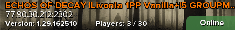 ECHOS OF DECAY |Livonia 1PP Vanilla+|5 GROUPMAX|Loot+|PVP