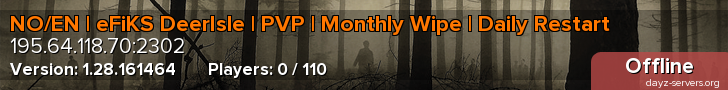 NO/EN | eFiKS DeerIsle | PVP | Monthly Wipe | Daily Restart