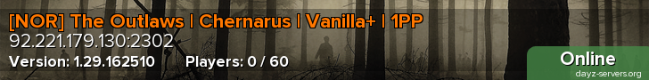 [NOR] The Outlaws | Chernarus | Vanilla+ | 1PP