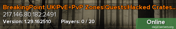BreakingPoint UK|PvE+PvP Zones|Quests|Hacked Crates|Drugs