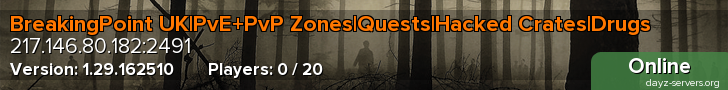 BreakingPoint UK|PvE+PvP Zones|Quests|Hacked Crates|Drugs
