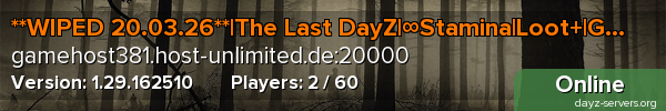 **WIPED 20.03.26**|The Last DayZ|∞Stamina|Loot+|Groups/Map