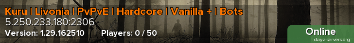 Kuru | Livonia | PvPvE | Hardcore | Vanilla + | Bots