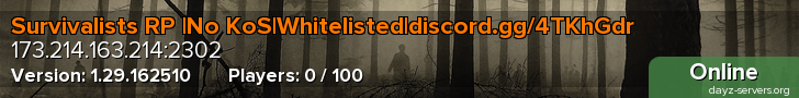 Survivalists RP |No KoS|Whitelisted|discord.gg/4TKhGdr