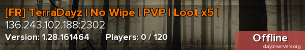 [FR] TerraDayz | No Wipe | PVP | Loot x5 |