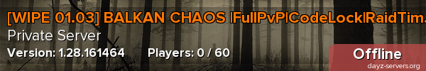 [WIPE 01.03] BALKAN CHAOS |FullPvP|CodeLock|RaidTime|Mission