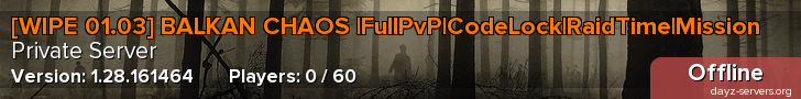 [WIPE 01.03] BALKAN CHAOS |FullPvP|CodeLock|RaidTime|Mission