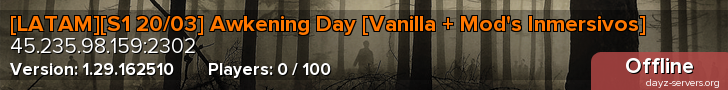 [LATAM][S1 20/03] Awkening Day [Vanilla + Mod's Inmersivos]