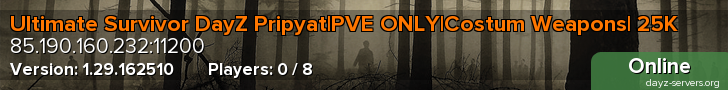 Ultimate Survivor DayZ Pripyat|PVE ONLY|Costum Weapons| 25K