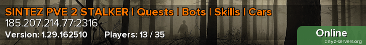 SINTEZ PVE 2 STALKER | Quests | Bots | Skills | Cars