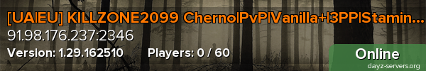 [UA|EU] KILLZONE2099 Cherno|PvP|Vanilla+|3PP|Stamina|Party|