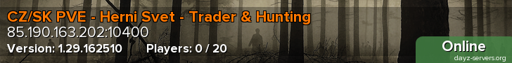 CZ/SK PVE - Herni Svet - Trader & Hunting