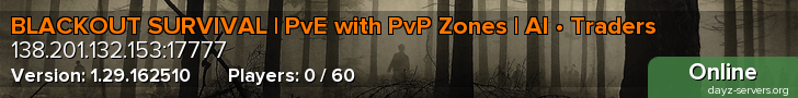 BLACKOUT SURVIVAL | PvE with PvP Zones | AI • Traders