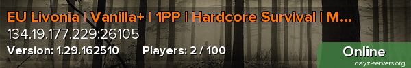 EU Livonia | Vanilla+ | 1PP | Hardcore Survival | Monthly