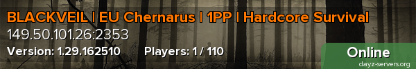 BLACKVEIL | EU Chernarus | 1PP | Hardcore Survival