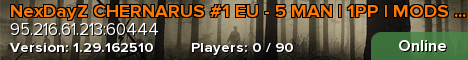 NexDayZ CHERNARUS #1 EU - 5 MAN | 1PP | MODS | BASES | LOOT+
